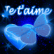 Papillon et coeur n�on bleu "Je t'aime"