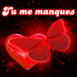Papillon et coeur n�on rouge "Tu me manques"