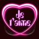 Halo coeur n�on rose "Je t'aime"
