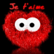 Coeur-animal � fourrure "Je t'aime"