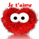 Coeur � fourrure "Je t'aime"