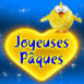 Poussin sur un coeur "Joyeuse P�ques"