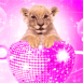 Lionceau se cache derri�re un coeur