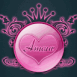 Blason n�on rose "Amour"