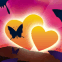 Papillons devant coeurs �blouissants