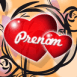 Deux Coeurs sur fond v�g�tal orange