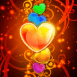 Coeurs brillants empil�s