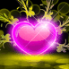 Coeur rose glossy sur fond floral