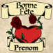 Coeur et roses "Bonne f�te"