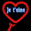 Coeur et dauphins n�on rouges