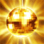 Boule � facettes dor�e