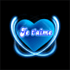 Coeur n�on bleu "Je t'aime" et halo