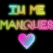 "Tu me manques" coeur n�on multicolore