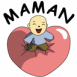 B�b� dans un coeur "Maman"