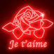Rose n�on rouge "Je t'aime"