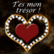 Bijou coeur dor� "T'es mon tr�sor"