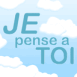 "Je pense � toi" sur fond nuageux